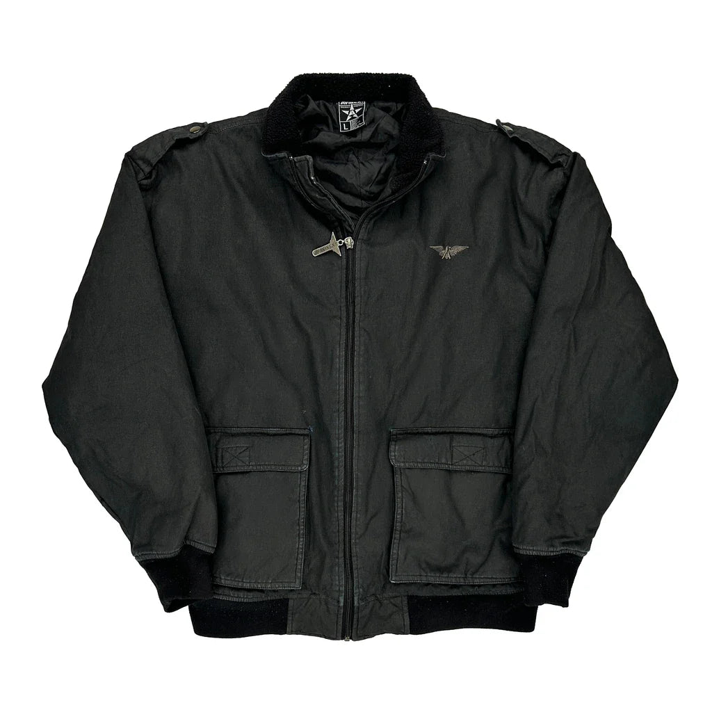 Pilot Avirex Bomber Jacket - Large Black Cotton
