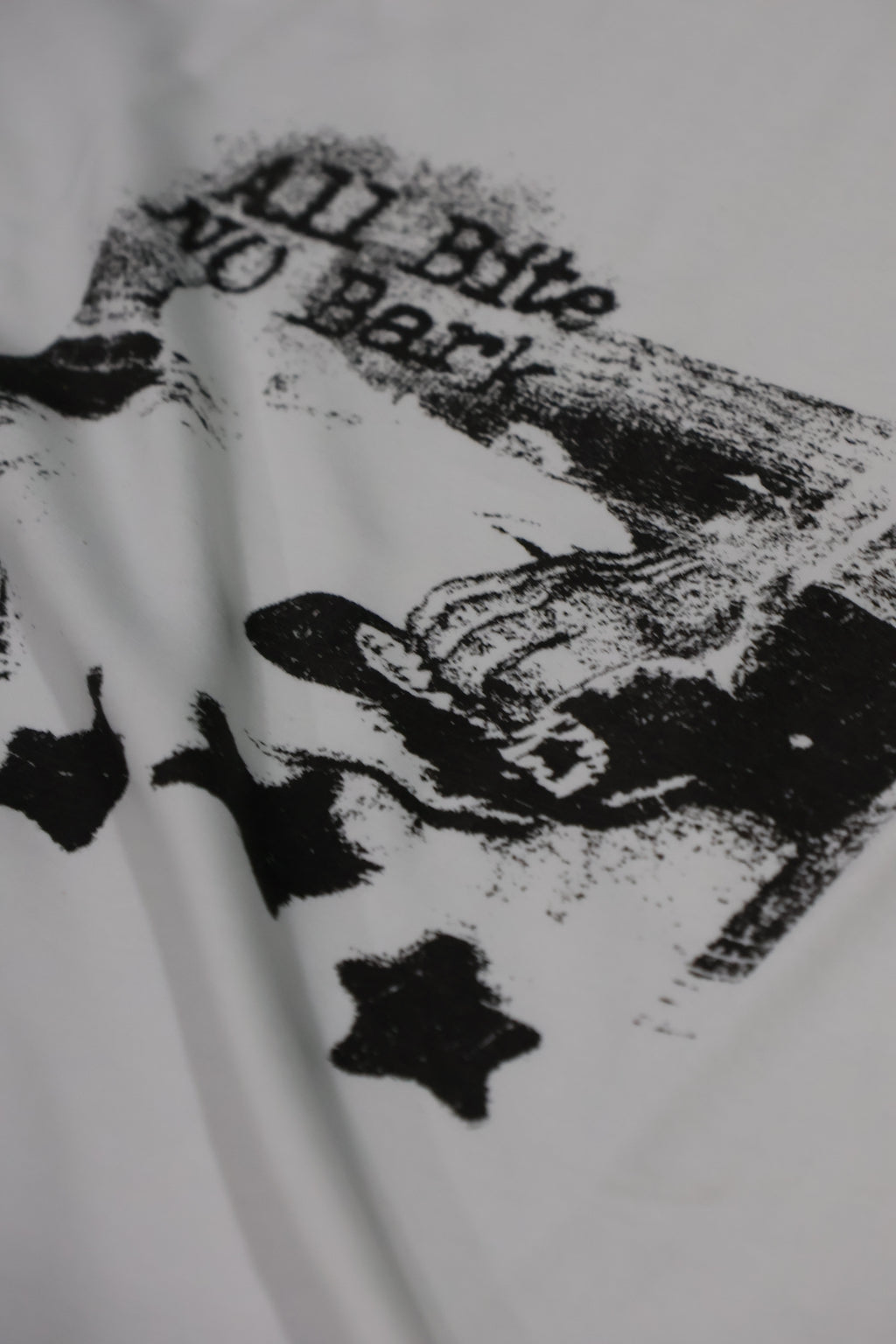 "All Bite No Bark" Graphic Ringer Tee