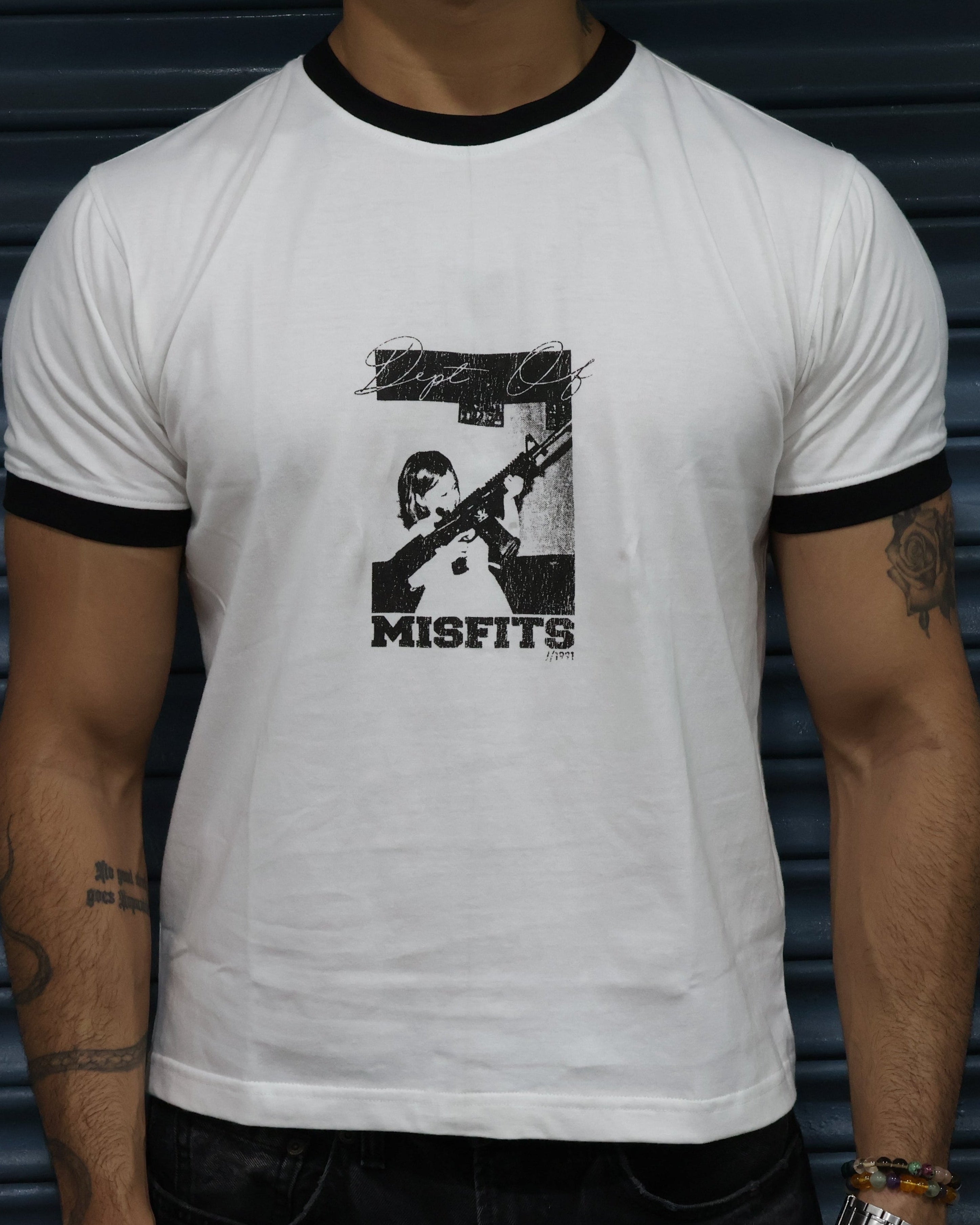 "Dept. of Misfits" Graphic Ringer Tee